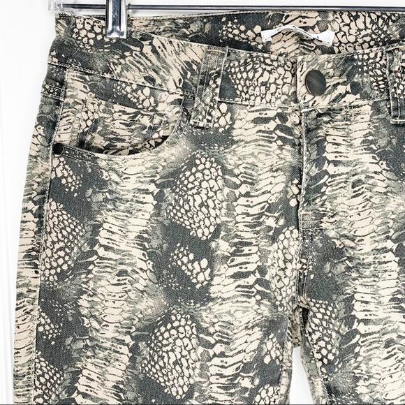 CAbi Skinny Diamondback Jeans Faux Python Snake Animal Print #958 Size 2 - Picture 2 of 9